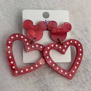 Mickey heart cutout valentines earrings
